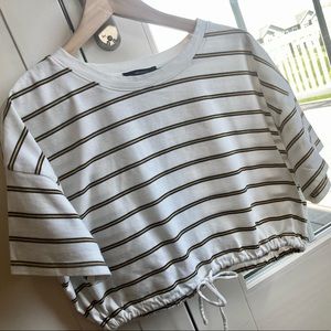 Forever 21 Women’s Large Tie Striped Crop Top